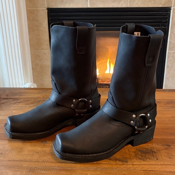 Durango 11” Full Grain Leather Harness Motorcycle Boots, DB510, US 10 EE